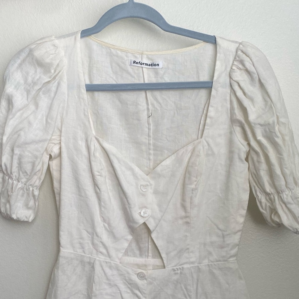 White linen Reformation Dress - Picture 2 of 3
